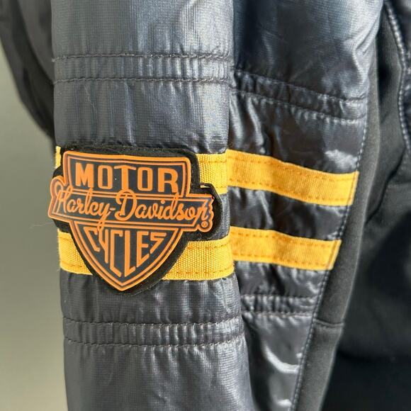 Harley-Davidson Women’s Quilted Insulated Riding Jacket Black Orange Size Large - Picture 5 of 12